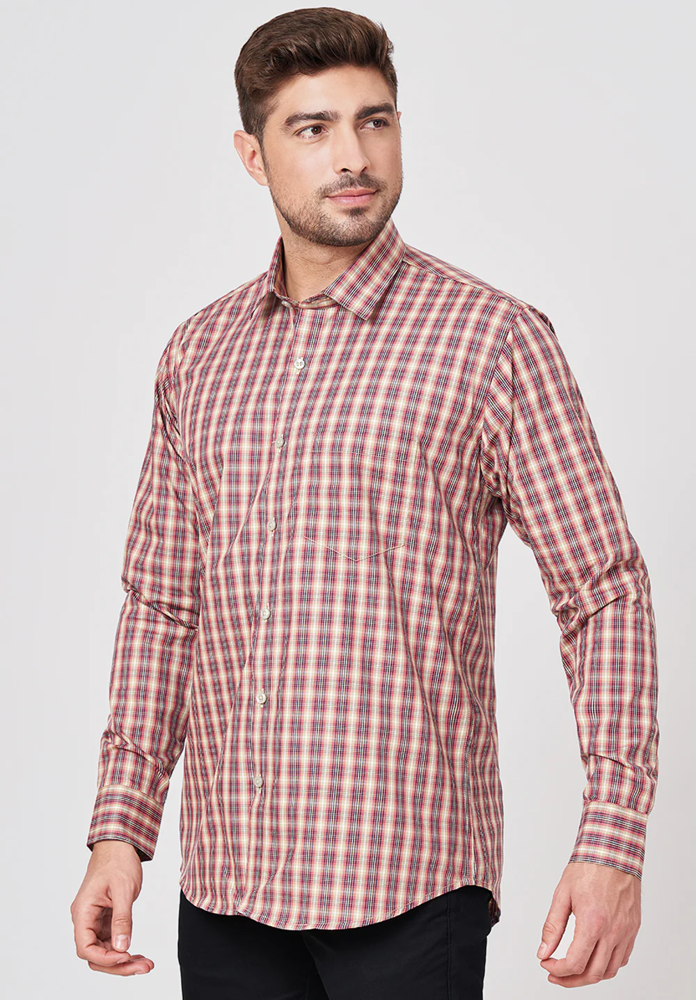 Men Brown Formal Slim Fit Shirt - Image 2