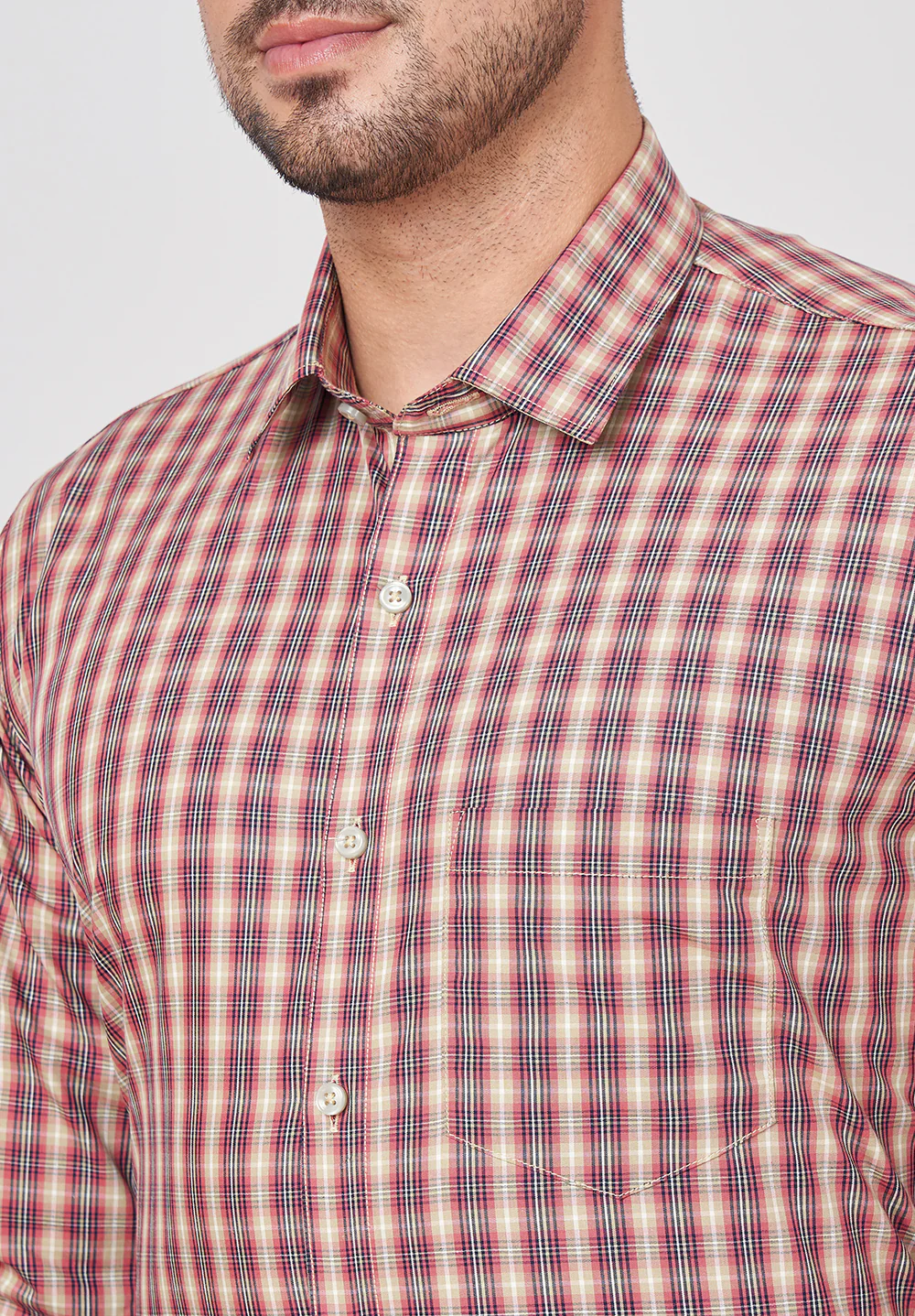 Men Brown Formal Slim Fit Shirt - Image 4