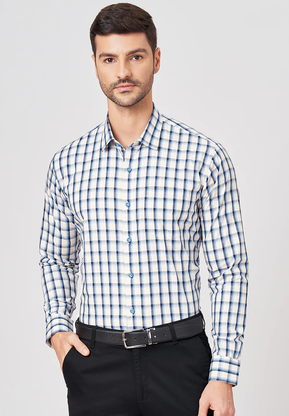 Men Blue Formal Slim Fit Shirt