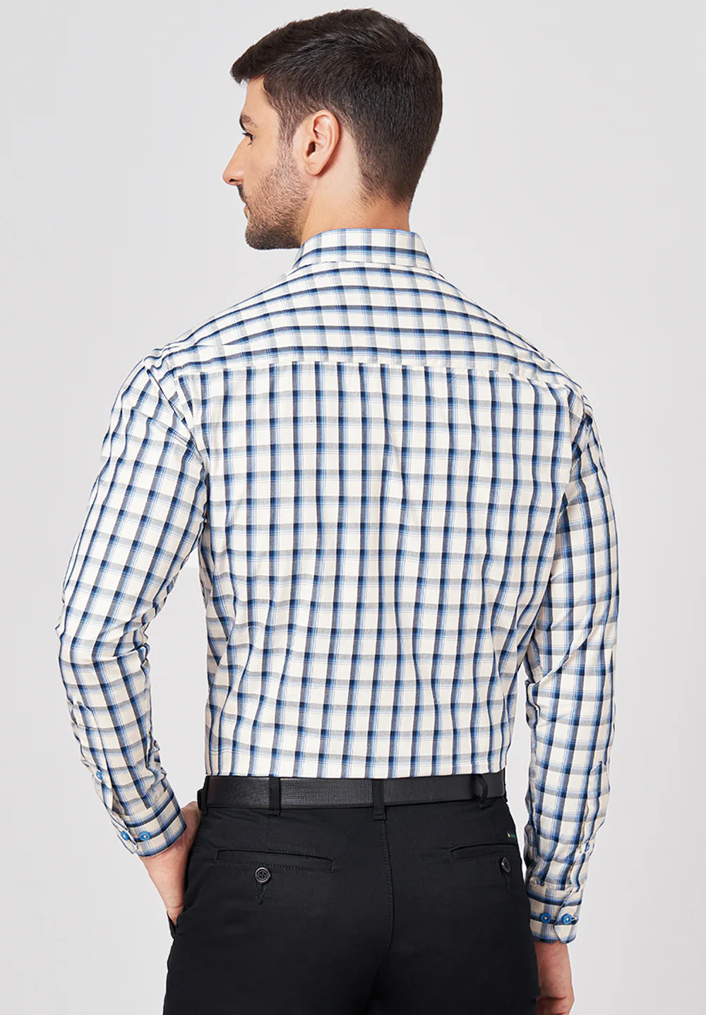 Men Blue Formal Slim Fit Shirt - Image 3