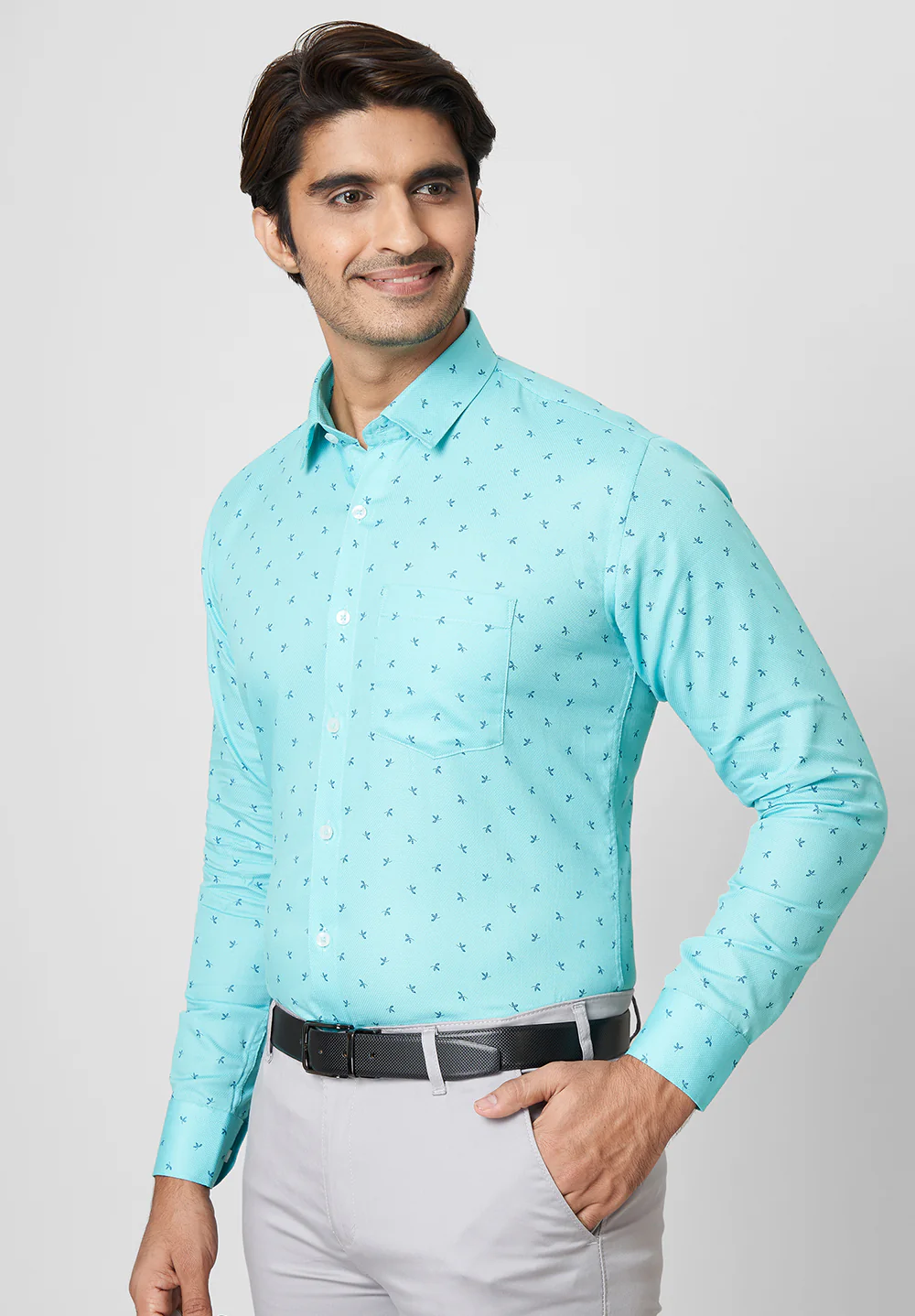 Men Blue Slim Fit Formal Shirt