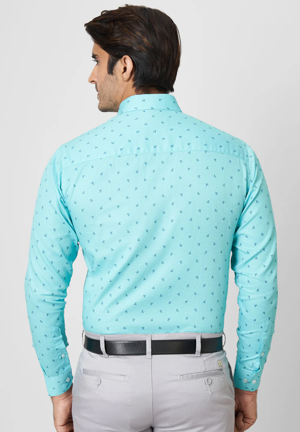 Men Blue Slim Fit Formal Shirt - Image 4