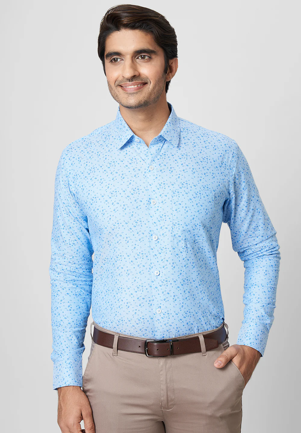 Men Blue Slim Fit Formal Shirt