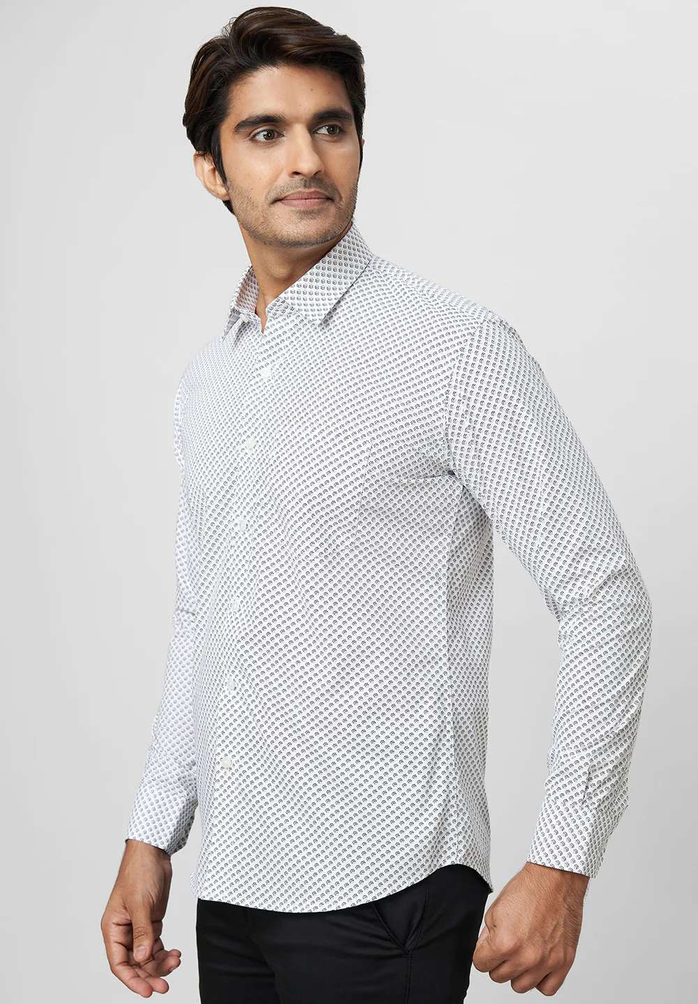 Men Grey Slim Fit Formal Shirt - Image 2