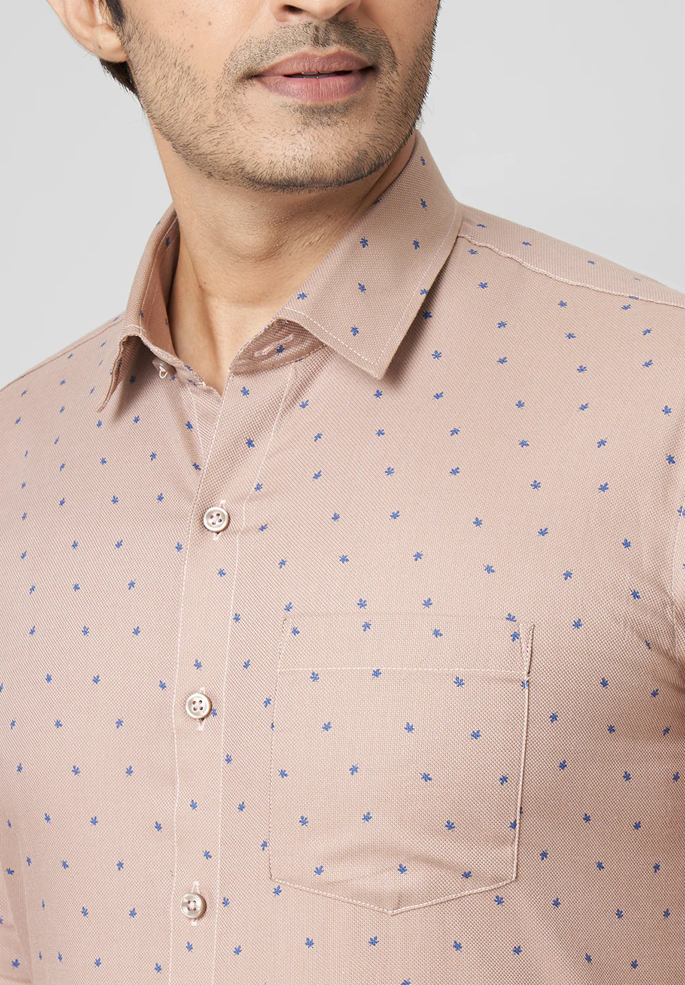 Men Brown Slim Fit Formal Shirt - Image 2