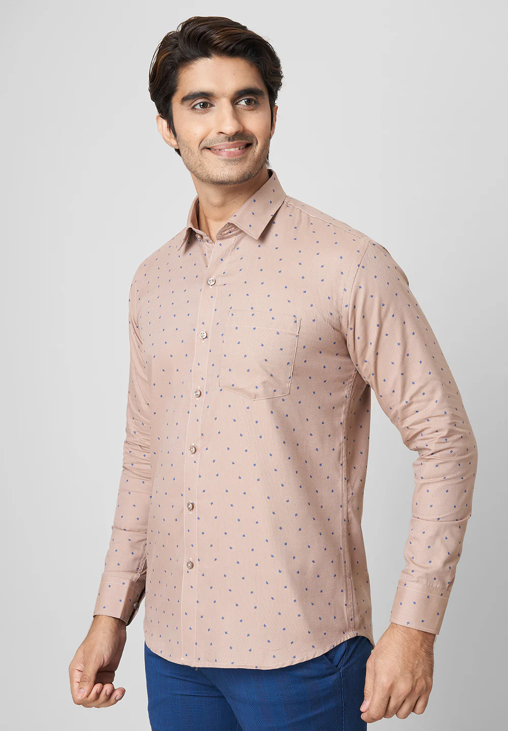 Men Brown Slim Fit Formal Shirt - Image 4