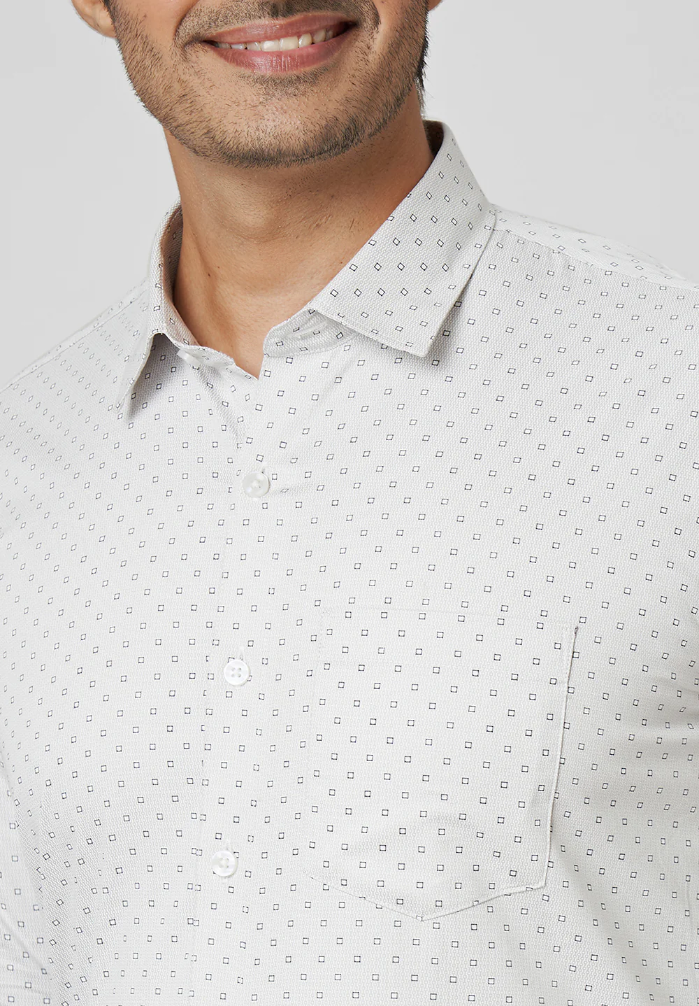 Men Grey Slim Fit Formal Shirt - Image 2