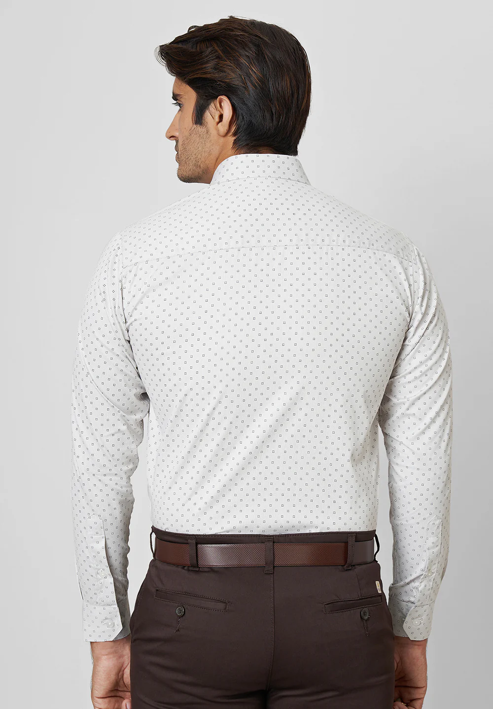 Men Grey Slim Fit Formal Shirt - Image 4