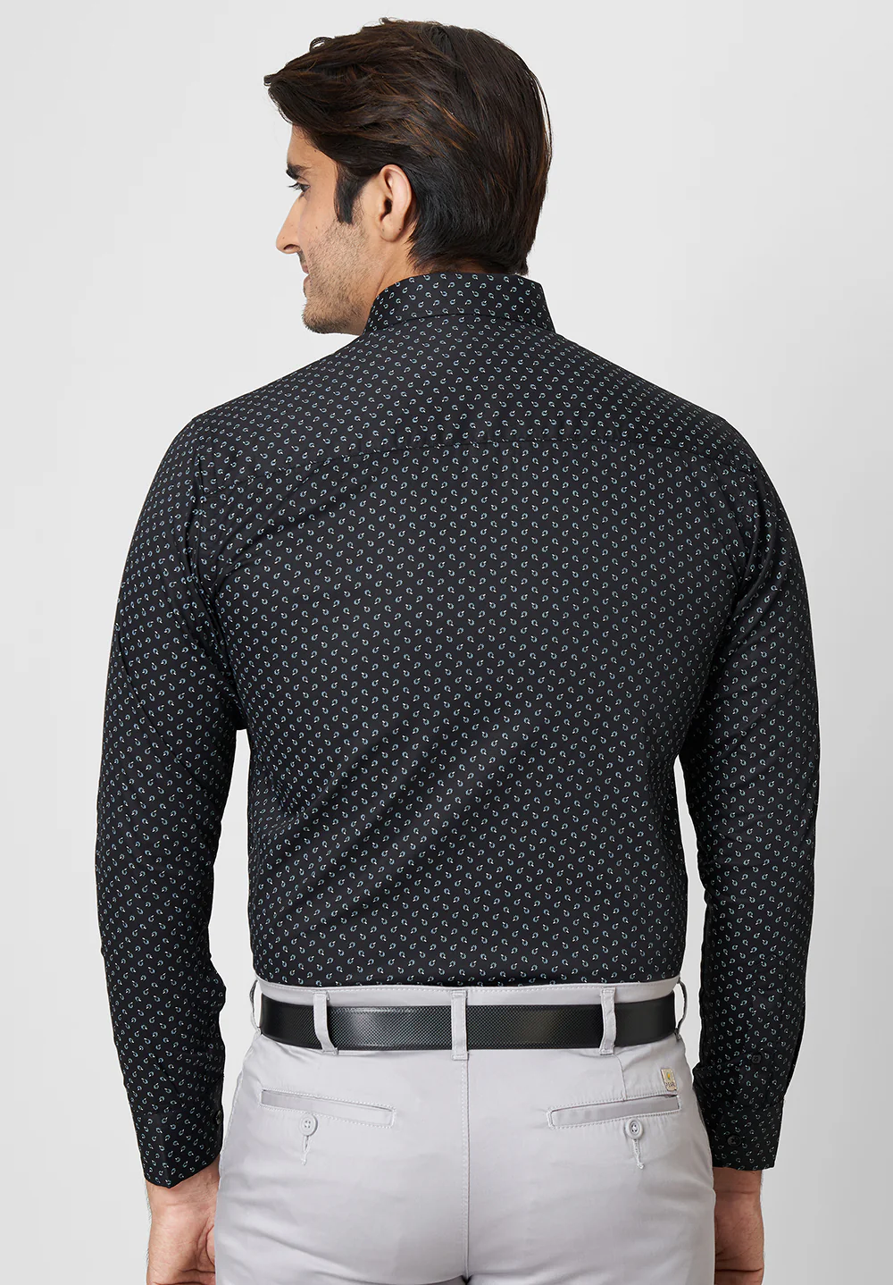 Men Black Slim Fit Formal Shirt - Image 2