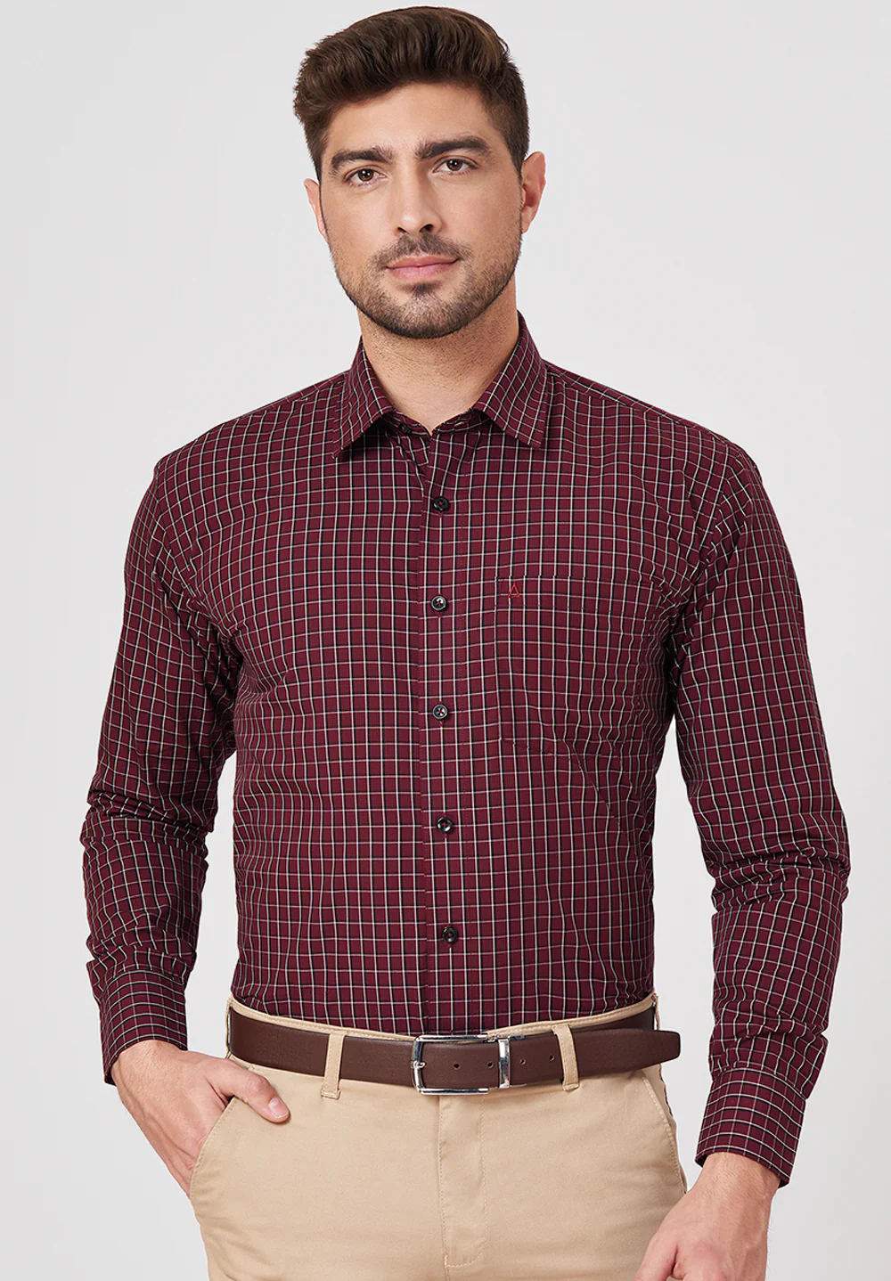 Men Red Regular Fit Formal Shirt