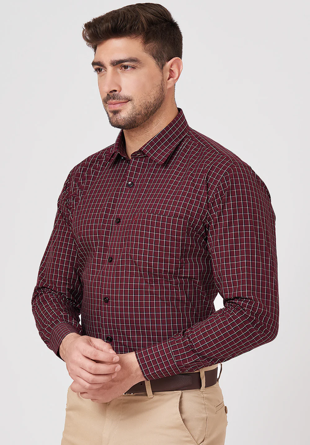 Men Red Regular Fit Formal Shirt - Image 4