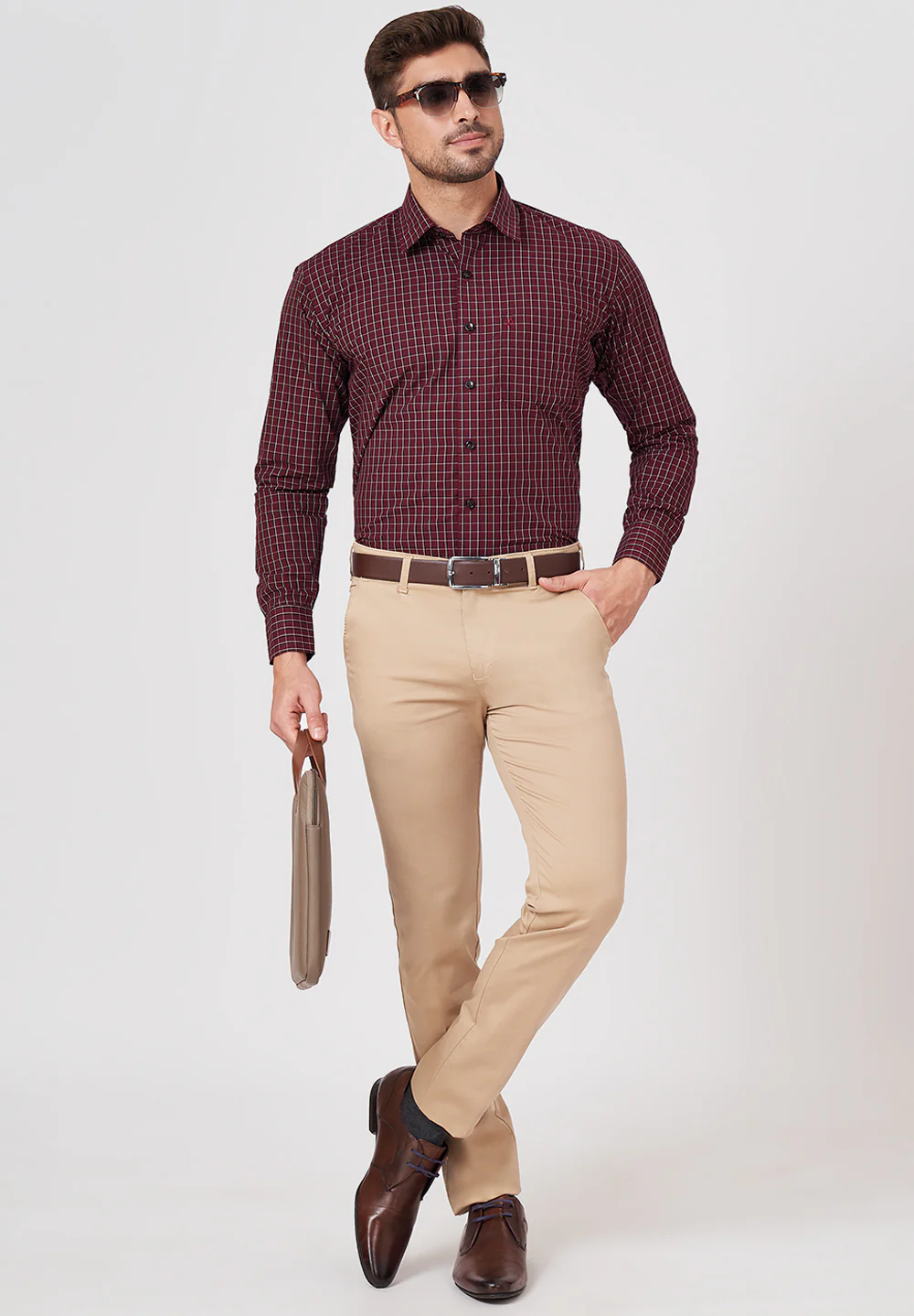 Men Red Regular Fit Formal Shirt - Image 5