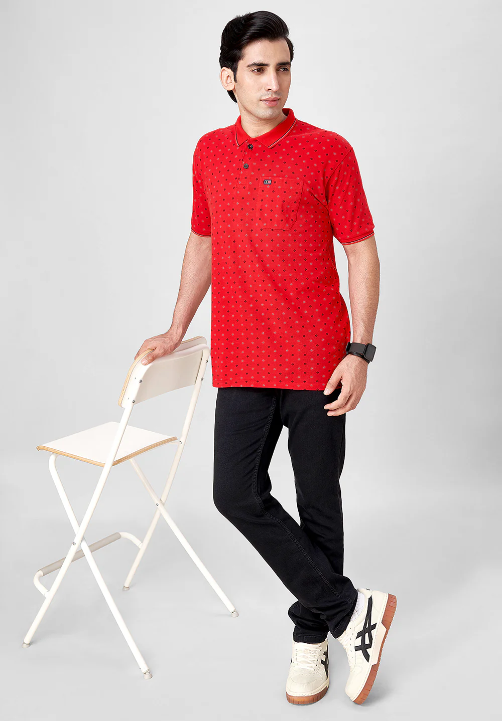 Red Cotton T-Shirt - Image 4
