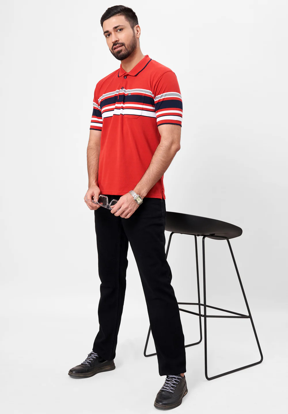 Red Cotton T-Shirt - Image 4