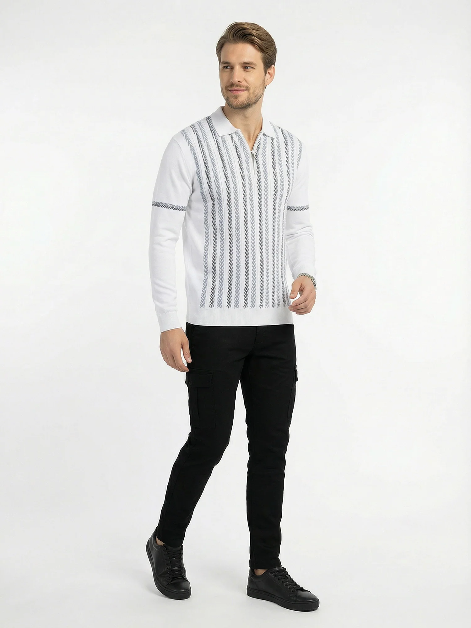 White Full Sleeve Winter T-Shirt - Image 5