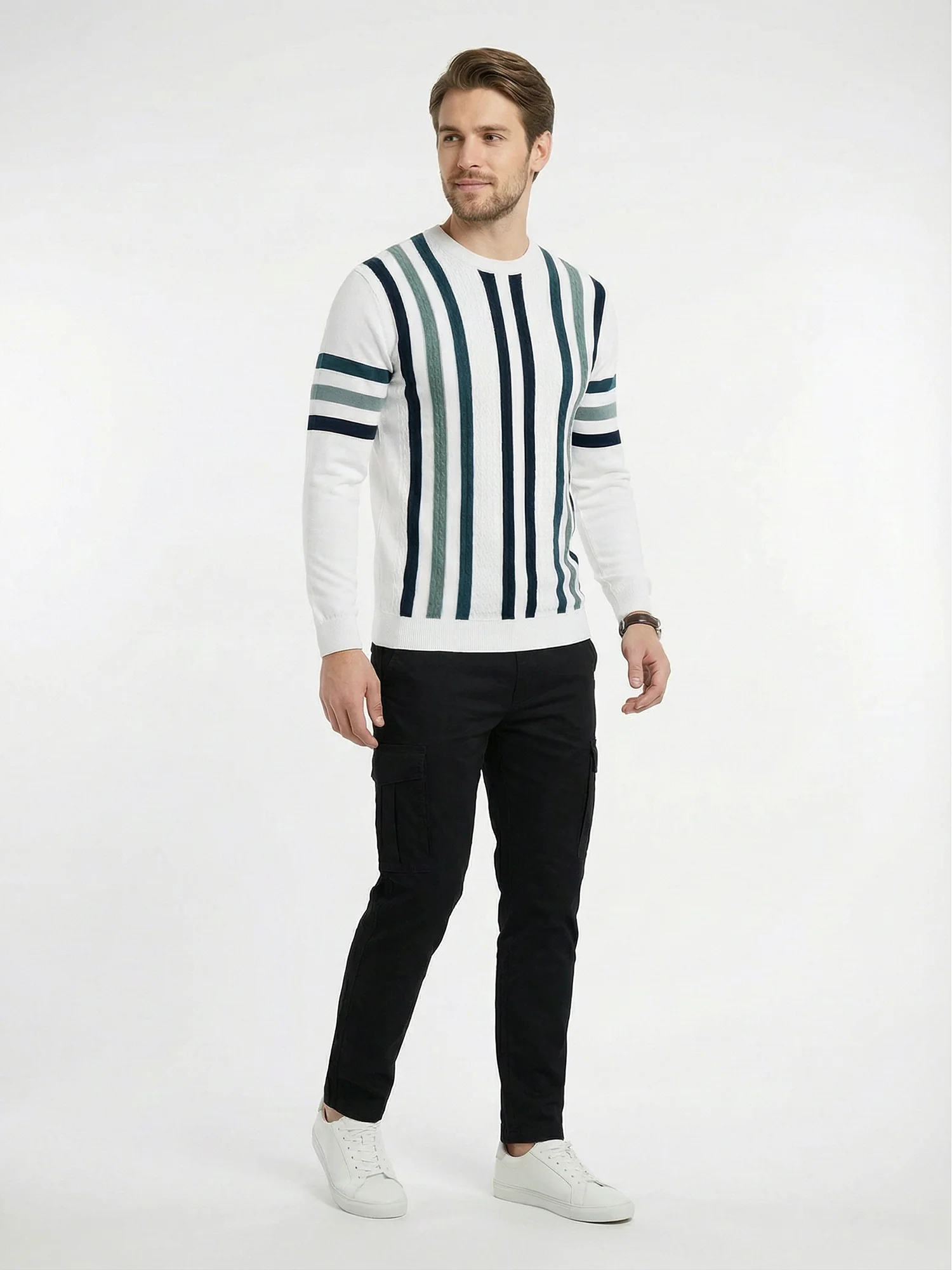 White Full Sleeve Winter T-Shirt - Image 4