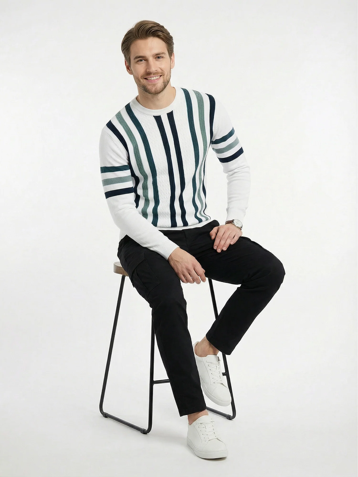 White Full Sleeve Winter T-Shirt - Image 6