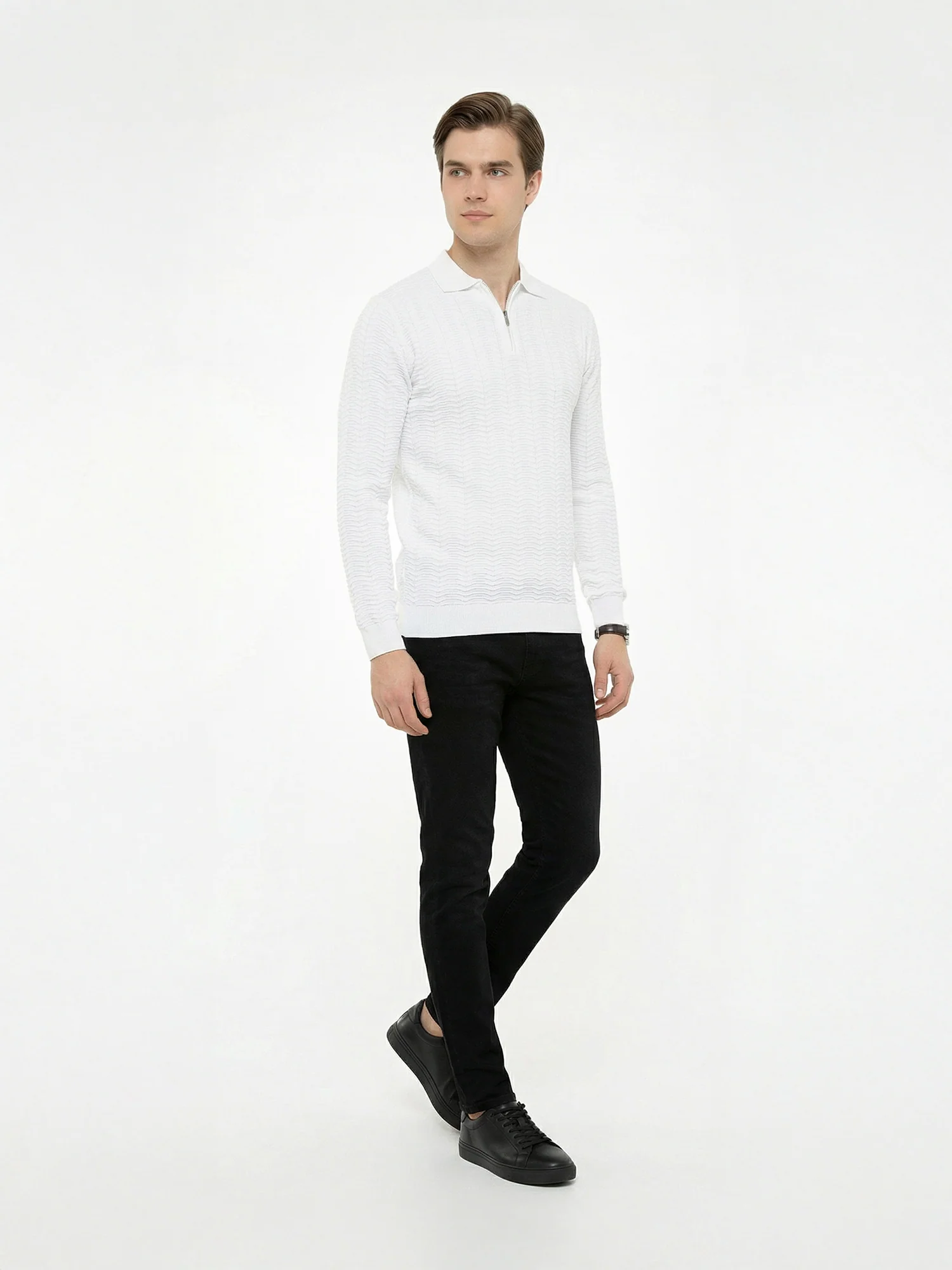 White Full Sleeve Winter T-Shirt - Image 4