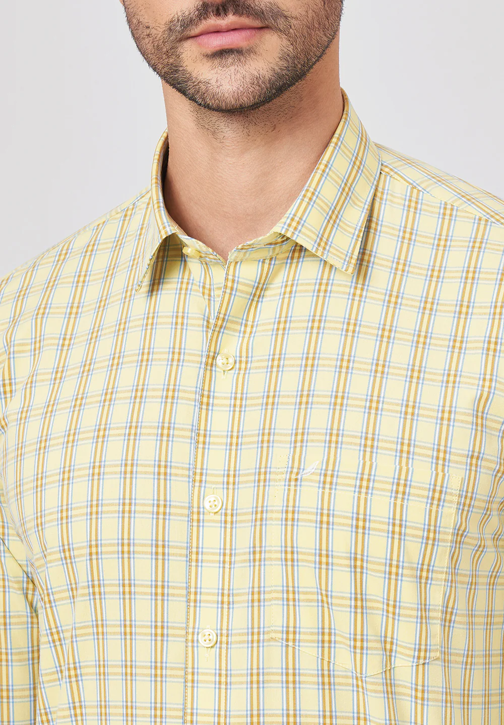 Men Yellow Slim Fit Formal Shirt - Image 3