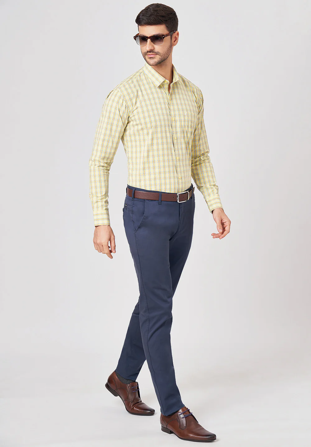 Men Yellow Slim Fit Formal Shirt - Image 5