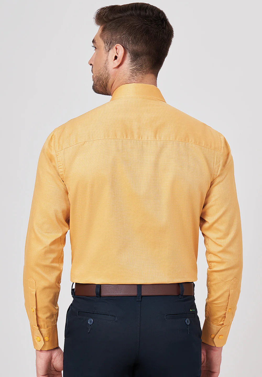 Men Yellow Regular Fit Formal Shirt - Image 2