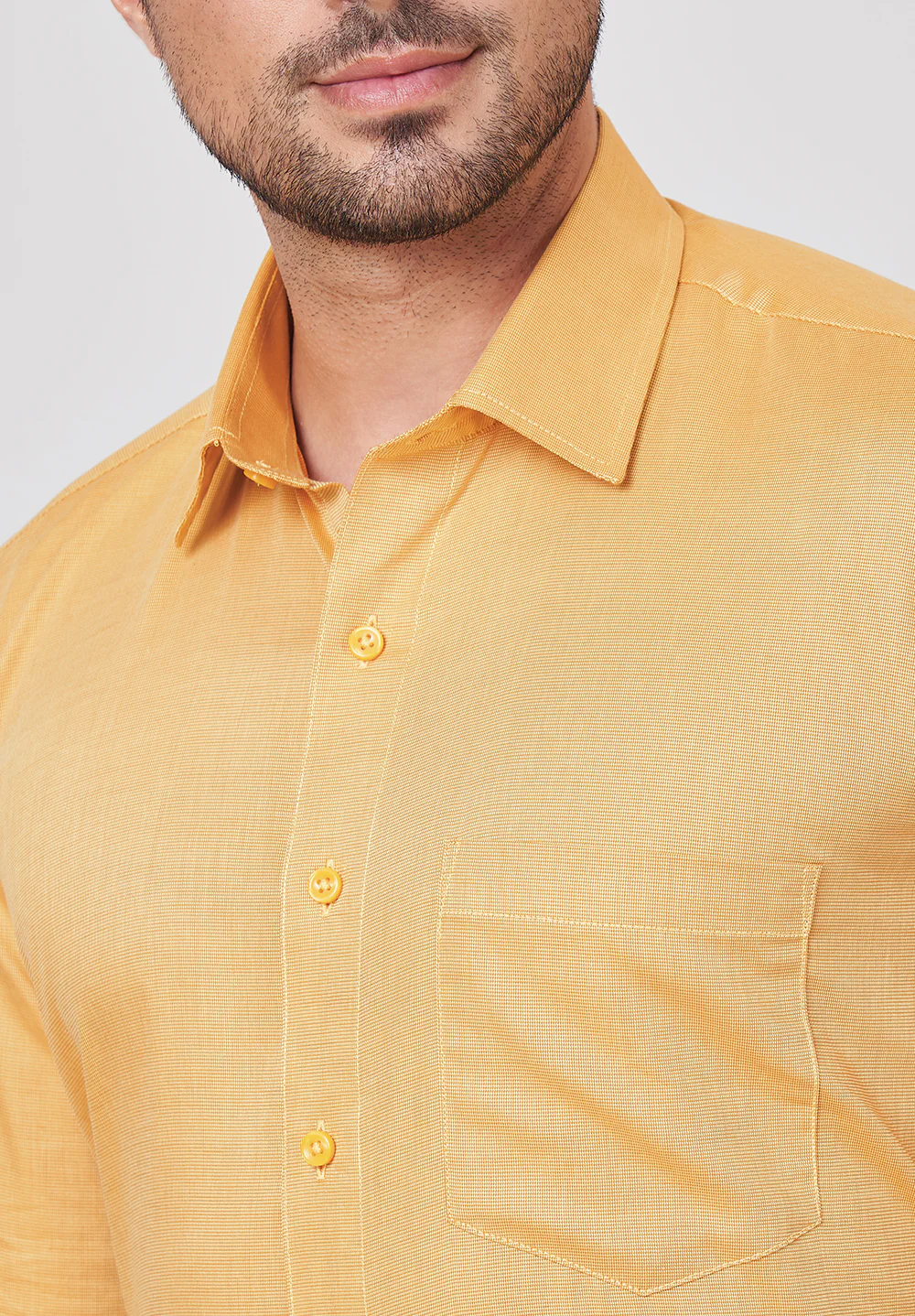 Men Yellow Regular Fit Formal Shirt - Image 4